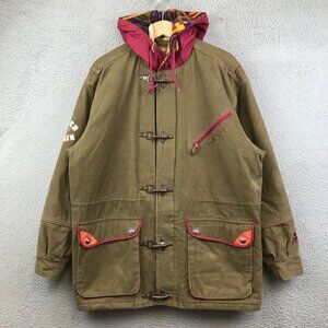 STARTER VINTAGAE 90's Aztec Hood Rugged Forrest Green Thick Jacket Small